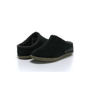 Sorel Lanner Ridge II Youth size 3 Slippers Black Slip-On Unisex Children Shoes